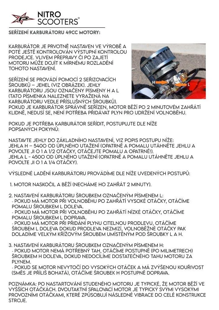 Sportovní karburátor pro 49cc motory - 4