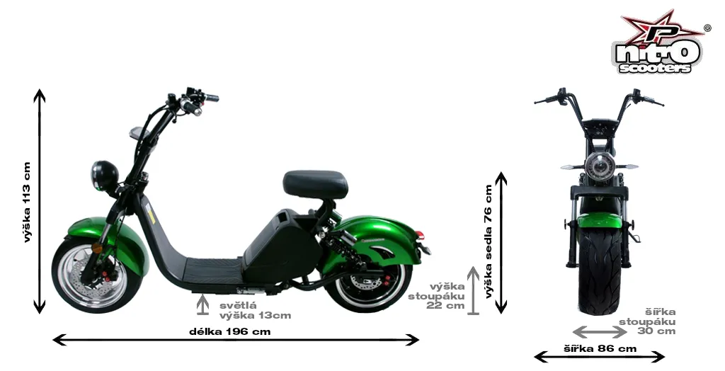 Elektro moped Classic 3500 Plus EEC – černá - 10
