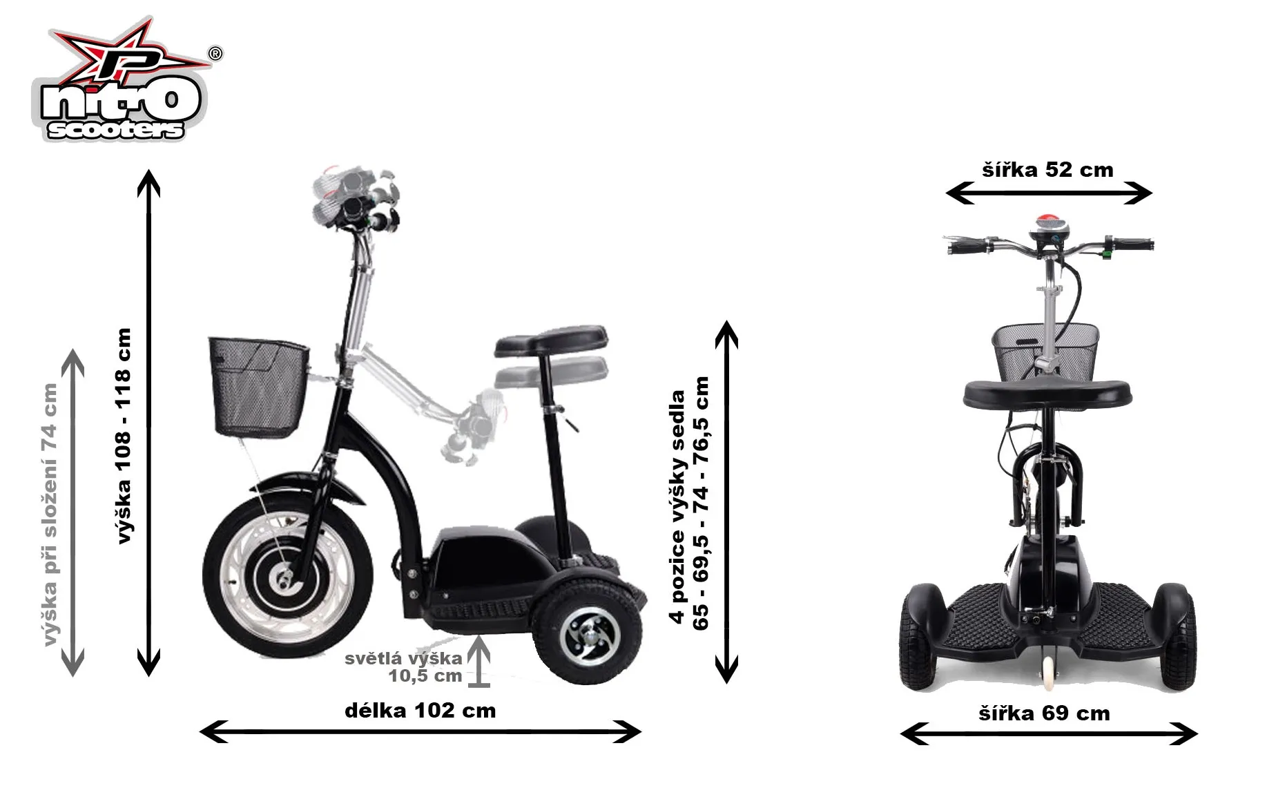 Elektro tříkolka Runner 800 Plus SL - 13
